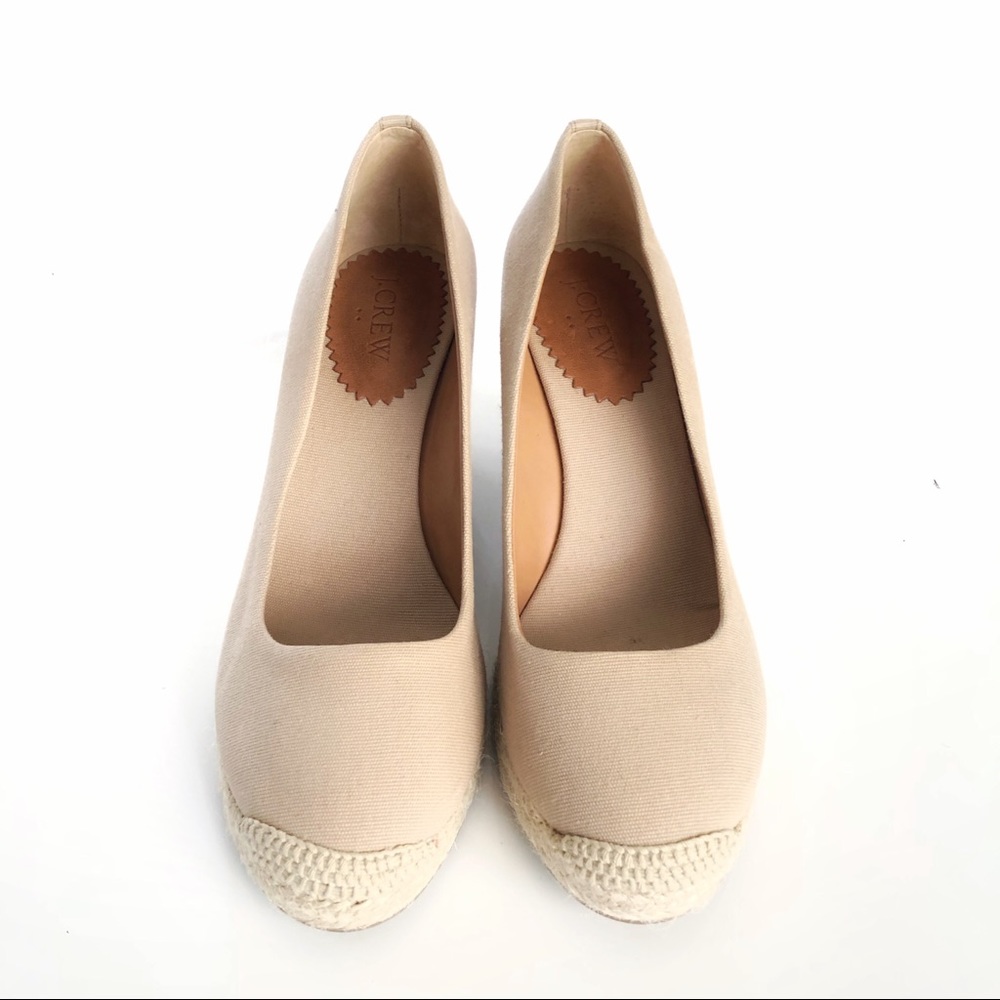J Crew Espadrille Canvas Wedge Women’s Size 8